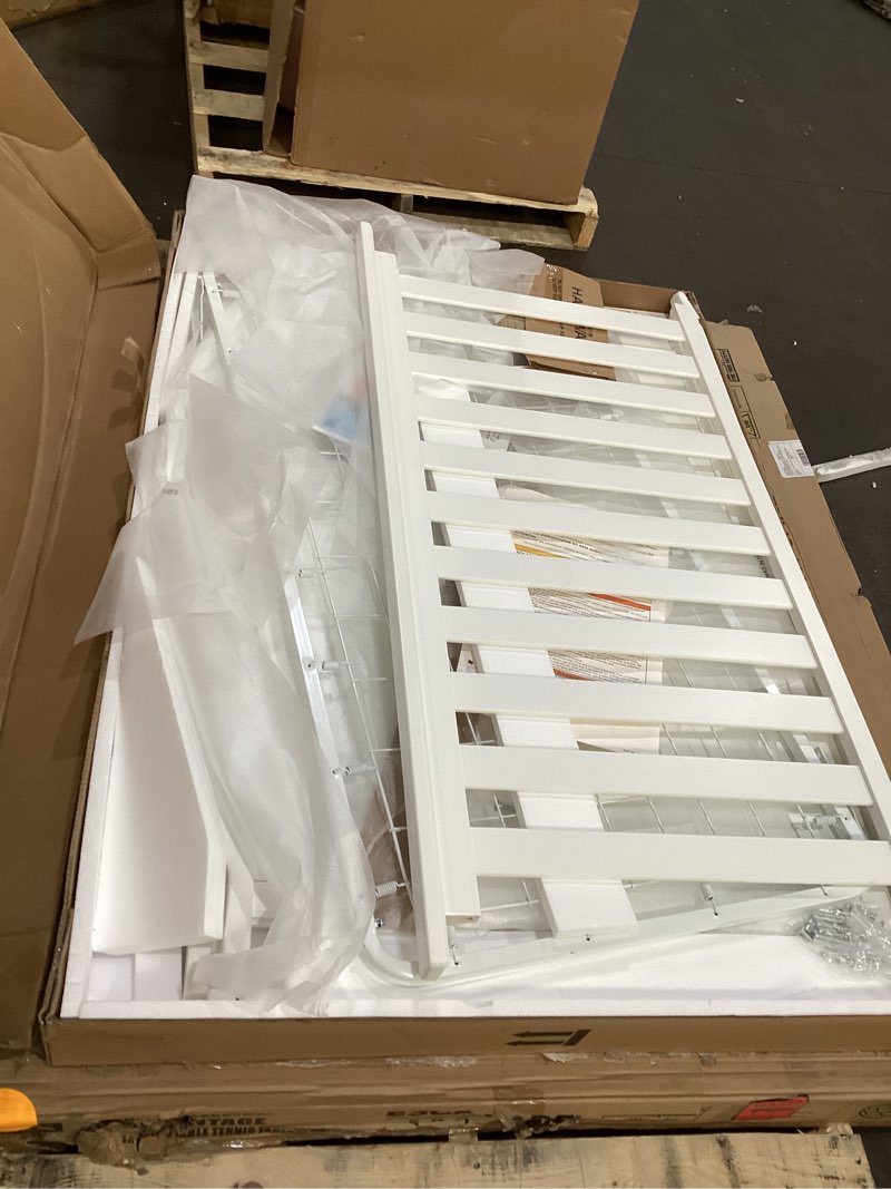 Condition photo showing As Is for Delta Children Perry 6-in-1 Convertible Crib - Greenguard Gold Certified, Bianca White Crib Bianca White