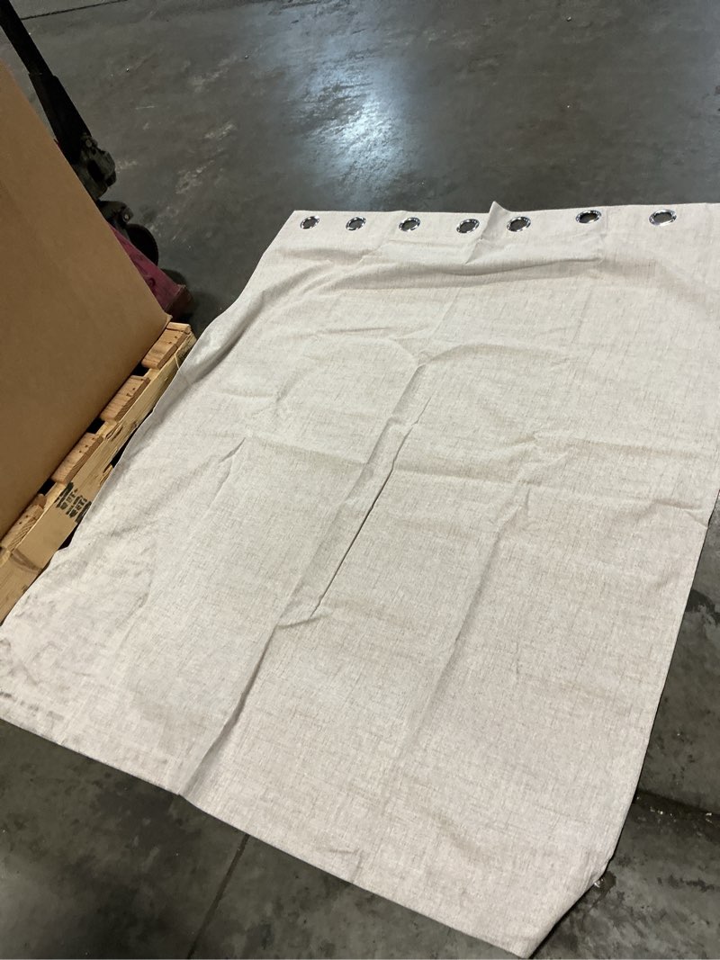 Condition photo showing As Is for nicetown linen flax semi sheer curtains 72" length, grommet window treatments privacy added with light penetration vertical drapes for loft/home office, natural, w55 x l72, 2 panels