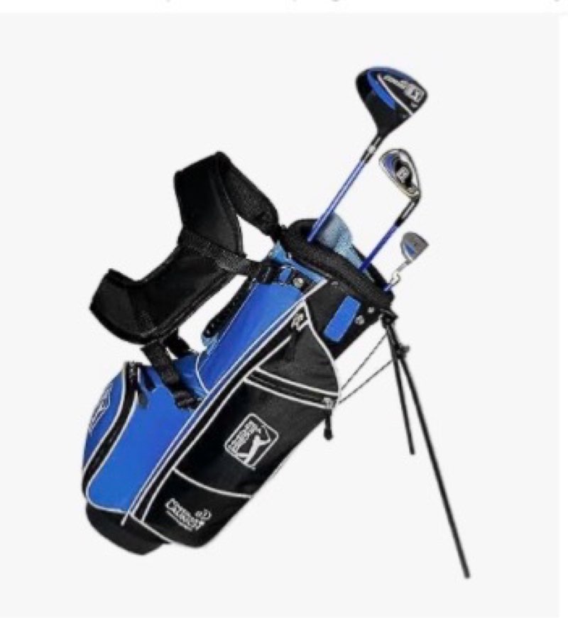 pga tour youth golf club set for ages 8-12 (4’8”-5’2”) and 12+ (5’2”+), right and left-handed kids golf sets – beginner junior golf clubs with lightweight stand bag, mallet putter, hybrid, driver