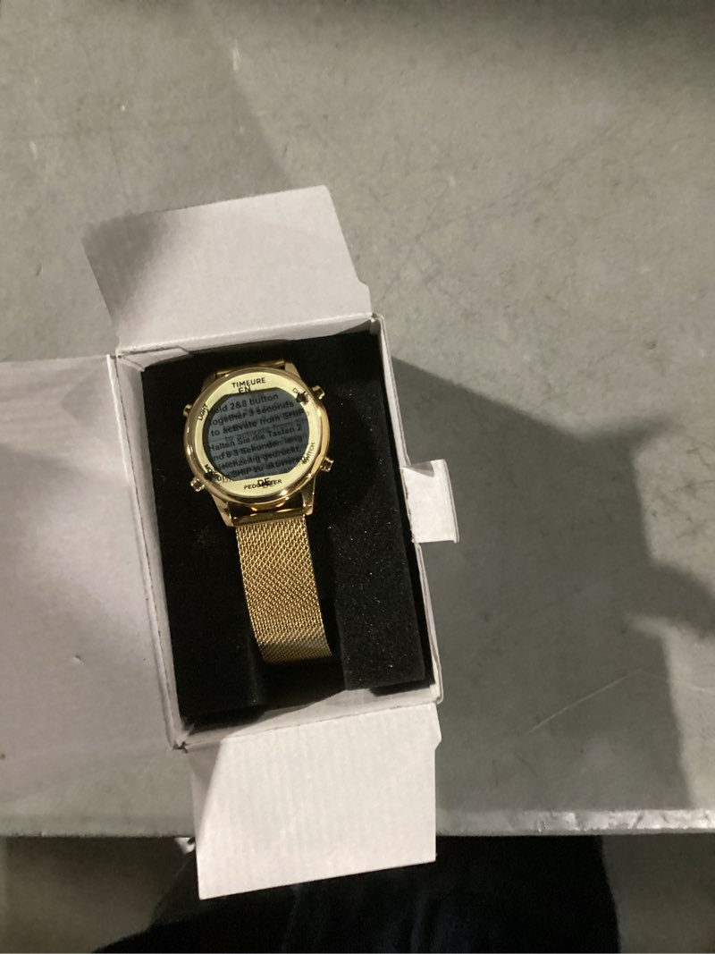 Condition photo showing Good Condition for Women's Step Counter Pedometer Watch with Stainless Steel Bracelet, Stylish Design, No App, No Charging Needed for Step, Calorie, Distance, Alarm, Countdown Timer?TU-2401 NON-CRYSTAL Gold