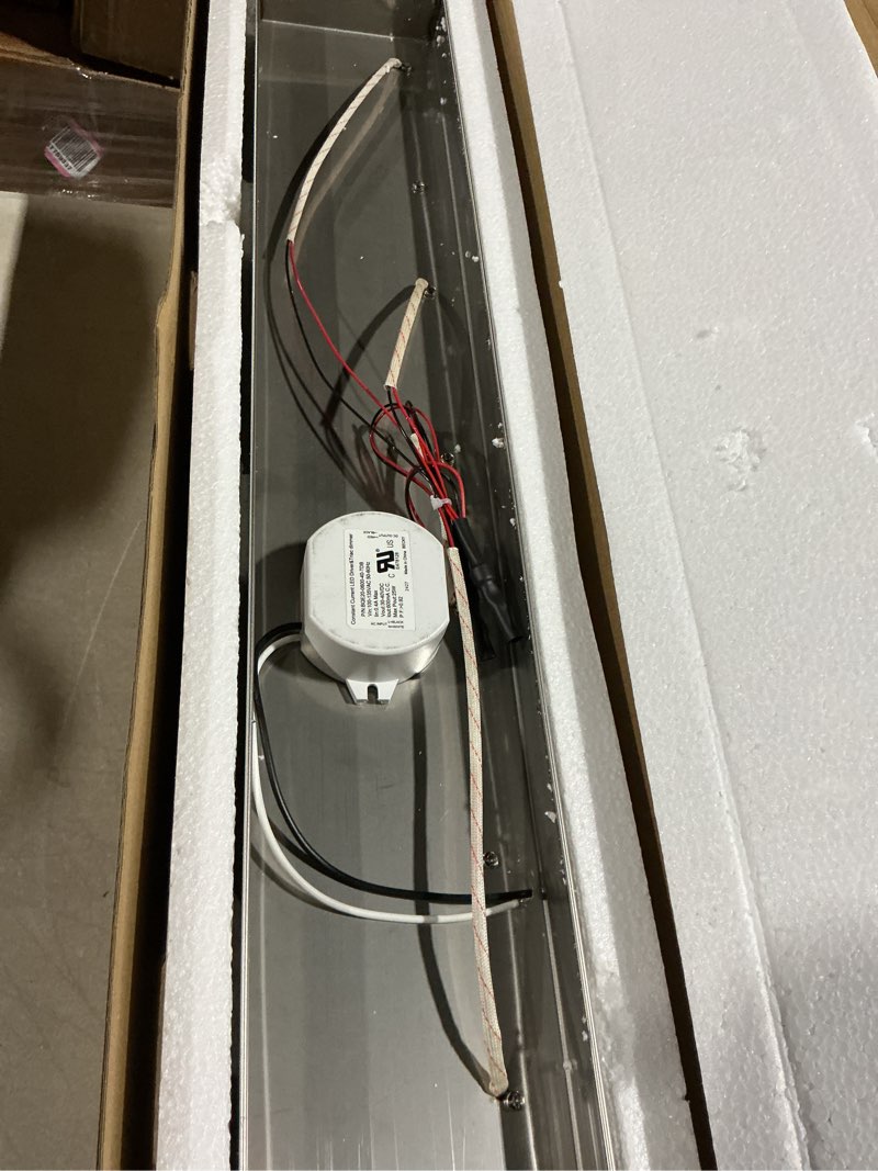 Condition photo showing As Is for tipace dimmable modern 4 lights led vanity light for bathroom up and down chrome bathroom wall light fixtures over mirror(white light 6000k) chrome 4 lights