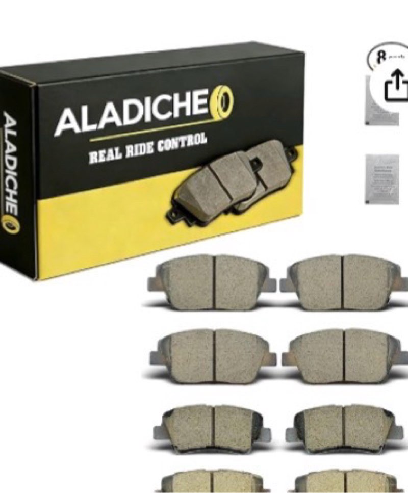 ALADICHE 8Pcs Front Rear Ceramic Disc Brake Pads Set Compatible with 2011-2014 Hyundai Sonata,2011-2