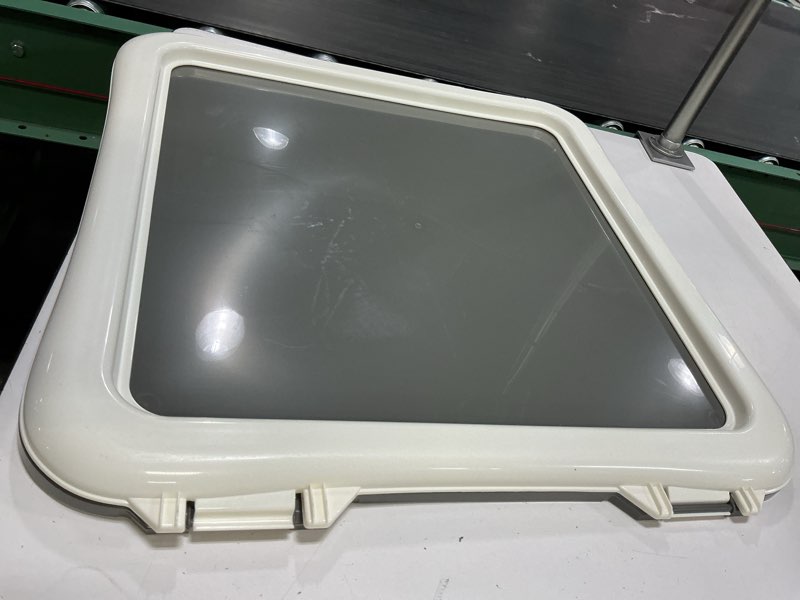 Condition photo showing As Is for Amazon Basics Dog Training Pad Holder,Secured Latches,Extra Thick and Non-Slip, Recycled Plastic, 24 inch, S, White and Charcoal 22'' X 22''