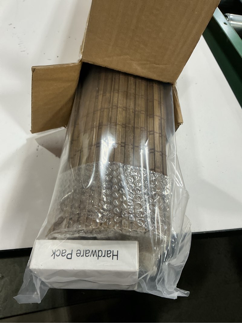Condition photo showing Good Condition for LazBlinds Cordless Bamboo Roman Shades, Privacy Blinds for Interior Windows, Room Darkening Roll Up Bamboo Blinds for Home & Patio, 36" W x 64" H, Highfield Teak Pricacy - Highfield Teak 36" W x 64" H