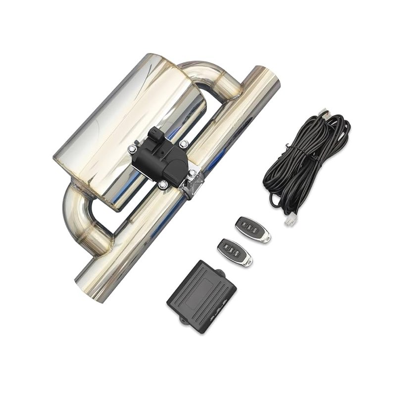 Valvetronic Exhaust Cutout 2.5 Inch, Electric Exhaust Valve Muffler Cat Back Exhaust System Kit Vacu