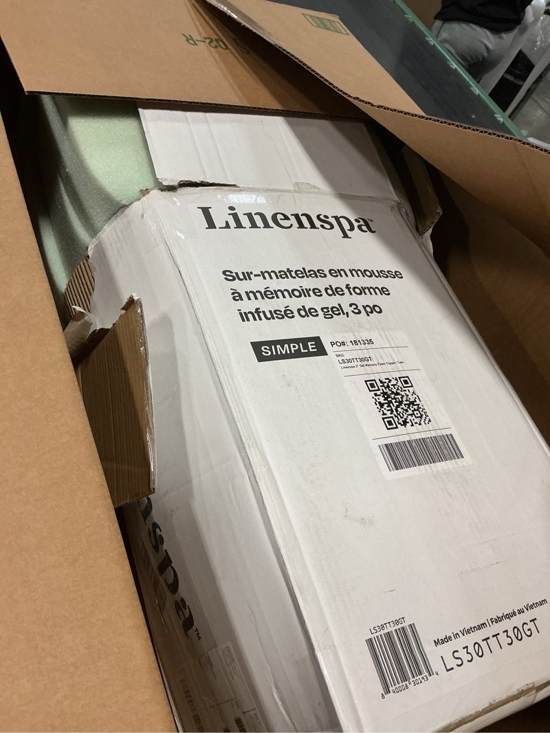 Condition photo showing Good Condition for linenspa memory foam mattress topper - 3 inch gel infused memory foam - plush feel - cooling and pressure relieving - certipur certified - dorm room essentials - twin size twin 3 inch classic gel