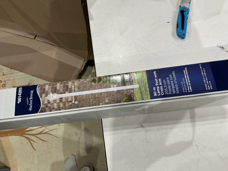 Condition photo showing As Is for project source 80-in white transitional outdoor pole