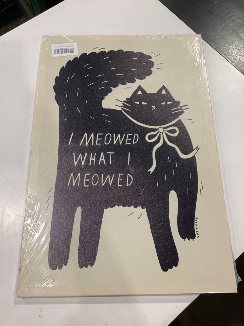 black cat canvas wall art cute cat wall decor painting picture i meow poster print funny animal artw