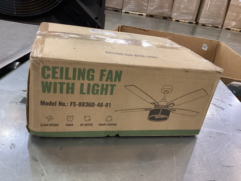 46"/52" 5-blade Ceiling Fan With Lights and Remote Control