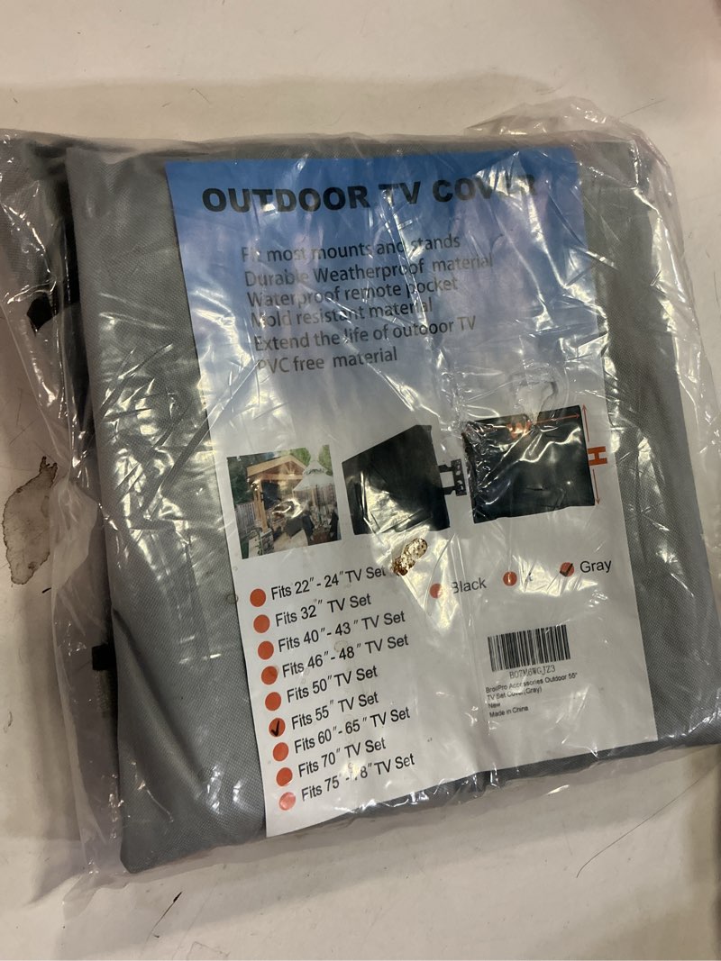 Condition photo showing Good Condition for Outdoor 55" TV Set Cover,Scratch Resistant Liner Protect LED Screen Best-Compatible with Standard Mounts and Stands (Black) 55" Black