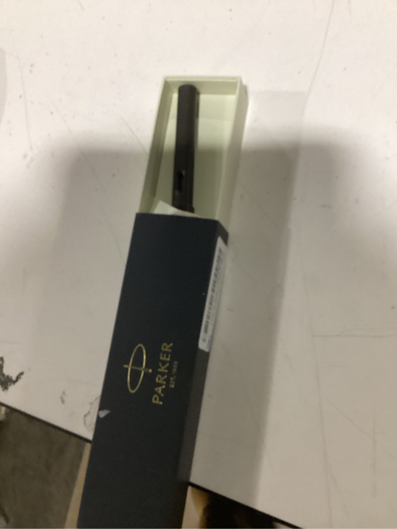 Condition photo showing New/Like New for Parker IM Fountain Pen, Matte Black, Black Trim, Medium Point, Blue Ink Cartridge, Gift Box - Perfect for Calligraphy and Artistic Writing