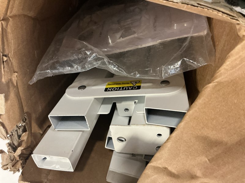 Condition photo showing As Is for (Incomplete);KZZLOL White Bed Frame Queen Size 12 Inch, Metal Queen Bed Frame No Box Spring Needed, Heavy Duty St