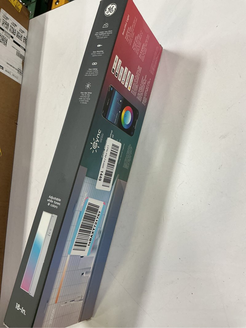 Condition photo showing New/Like New for GE Cync Reveal HD+ Smart Undercabinet Light Fixture, Color Changing Undercab Light, Smart Wi-Fi Kitchen Light, Works with Alexa and Google Home, 18-in Bar, 93131251 18 Inch Light Bar