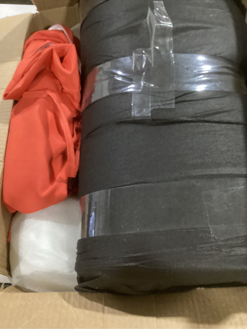 Condition photo showing Good Condition for Outdoor Outdoor Seat Cushion Set 19 L × 19 W × 4 H Inch Waterproof & Fade Resistant Patio Furniture Cushions with Removable Cover with Handle and Straps for Sofa Chairs, Chairs, Orange 19 L X 19 W X 4 H Inch Orange 1