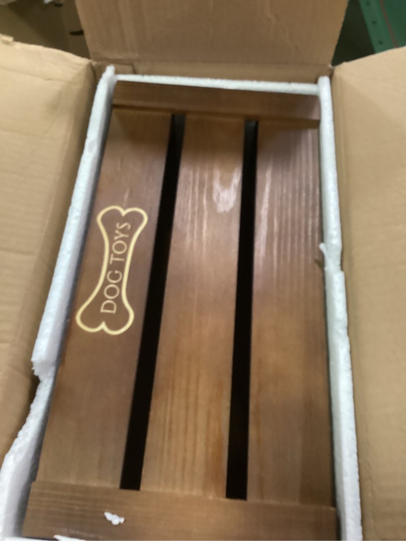 Hope Haven Wooden Dog Toy Bin – Chew-Resistant Toy Storage Box – Large Capacity Basket for all Pet A