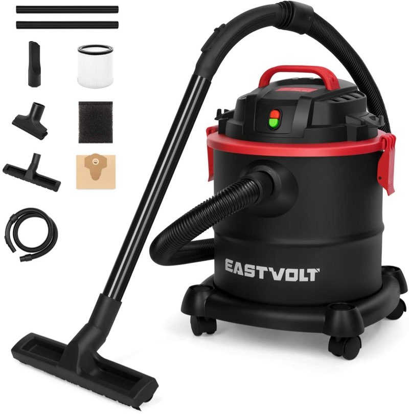 Eastvolt Wet Dry, Wheels,Hepa 3 in 1 Vacuum Cleaner blower, 5 Gallon 5.5 Peak HP