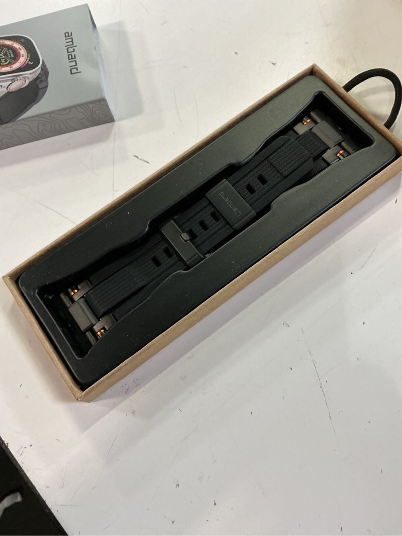 Condition photo showing Good Condition for amband bands compatible with apple watch ultra 3/2/1 49mm, m1 sport series rugged durable strap with metal connector to match ultra's titanium case for iwatch 49mm men matte black c - matte black/black 49mm
