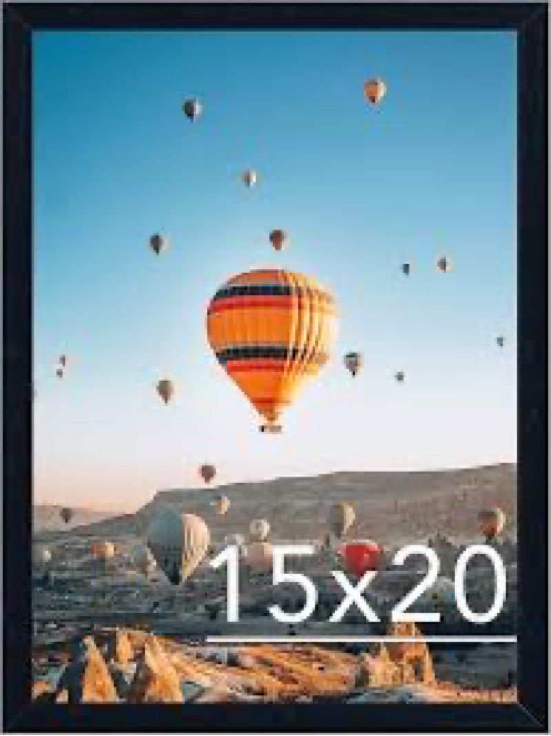 JCJMY 15x20 Picture Frame - Black, Horizontal & Vertical Formats for Wall Hanging, 15 x 20 Gallery F