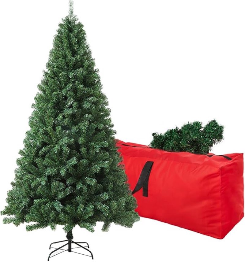 4ft artificial christmas tree, arbol de navidad with 450 branch tips, premium north valley spruce with fold-able base stand, xmas tree for home, office, shop decoration