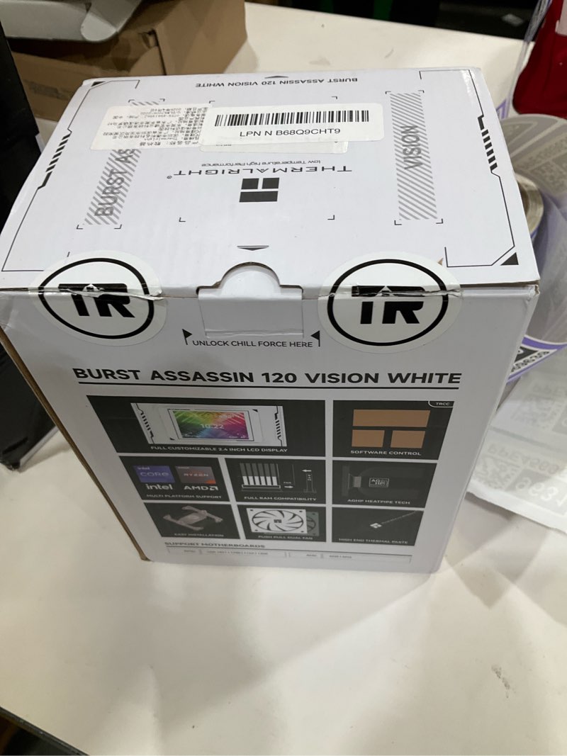 Condition photo showing New/Like New for Thermalright Burst Assassin 120 Vision White CPU Cooler with 2.4-inch 320x240 Resolution IPS Display LCD Screen,Double CPU Fans,Computer CPU Air Cooling for LGA1700/1851,AM4/AM5,6 Heat Pipes Cooling