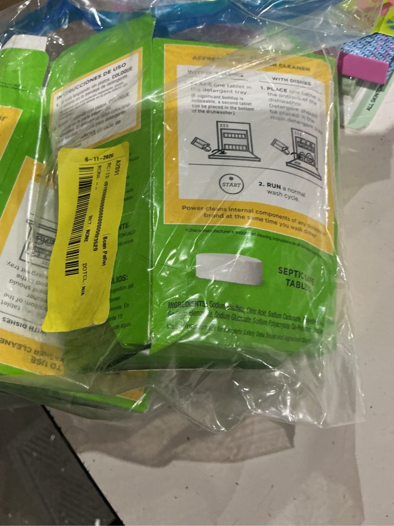 Condition photo showing As Is for affresh 6-pack 4.2-oz dishwasher cleaner tablets