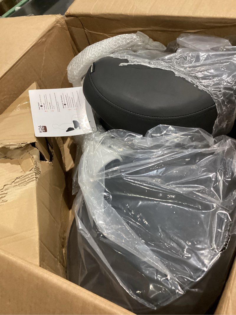 Condition photo showing Good Condition for pneumatic swivel rolling saddle chair with wheels and ergonomic back support for hair stylist, dental hygienist, hygienic clinic, spa, massage, home, office - 510 koa (black, standard) black standard