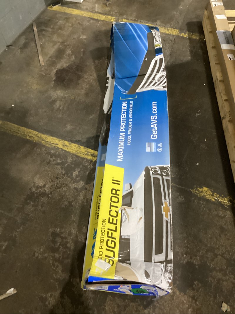 Condition photo showing As Is for Auto Ventshade [AVS] Bugflector II Hood Shield/Protector | Fits 2022-2025 Chevrolet Silverado 1500 (Custom Trail Boss, ZR2, LT Trail Boss) | High Profile Bug Deflector - 1 pc., Dark Smoke | 25881