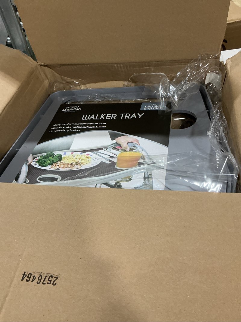 Condition photo showing Good Condition for DMI Walker Tray, Rollator Tray, Mobility and Walker Accessory Tray Table Fits Most Standard Walkers, Folding with Two Cup Holders and Tool Free Assembly, 16 x 11.8 inch Gray 1 Count (Pack of 1)