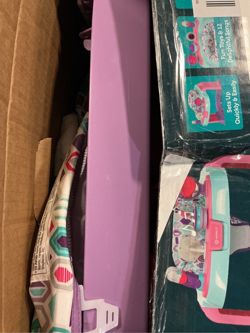 Condition photo showing As Is for safety 1st ready,set, walk! activity center, lavendar buzz 