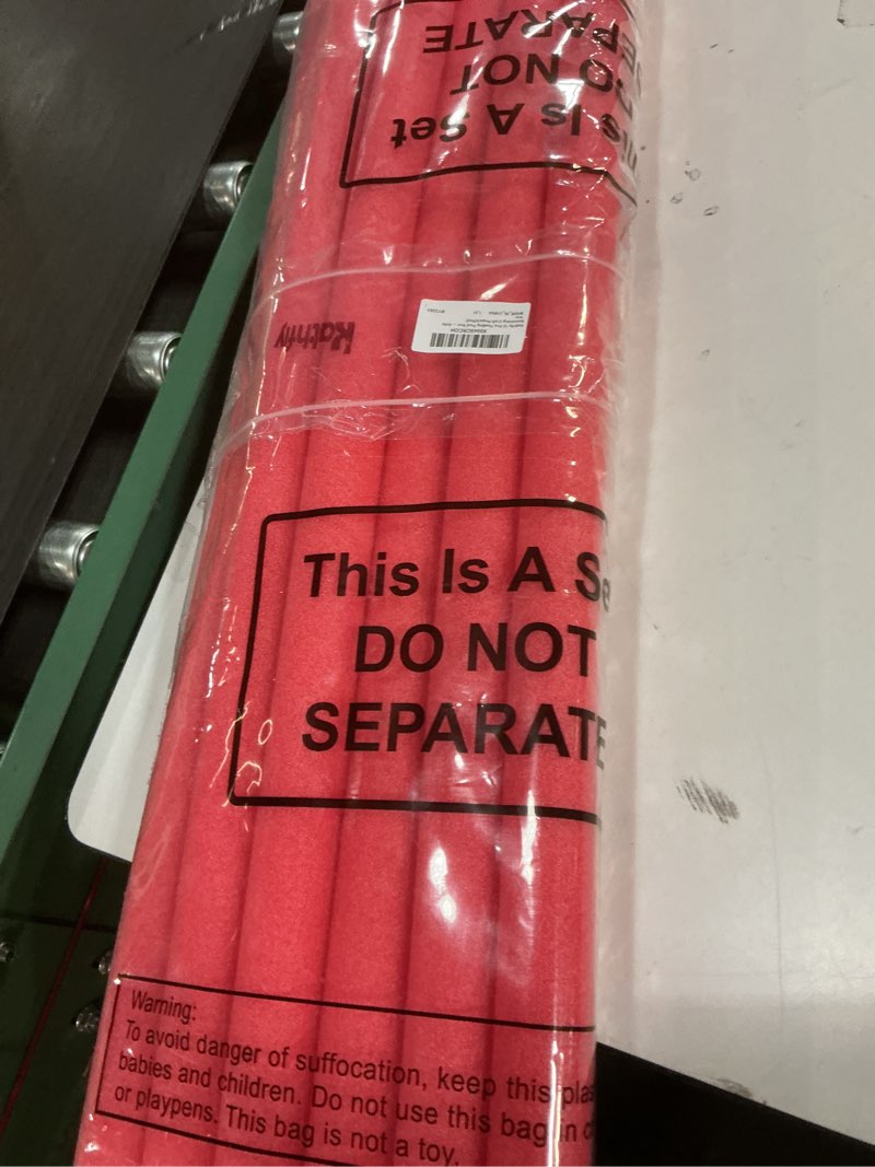 Condition photo showing New/Like New for kathfly 12 pcs floating pool noodles foam tube 1.5 x 35 inches floating foam tube round solid noodle for adults swimming craft project(red)