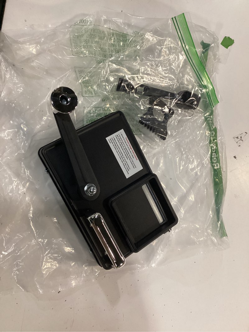 Condition photo showing As Is for cigarette rolling machine, with storage groove, manual dual-track upgrade cigarette machines, suitable for 8.0 mm diameter size cigarettes (80-100mm lengths),black black 8.15 x 5.55 x 2.55 in