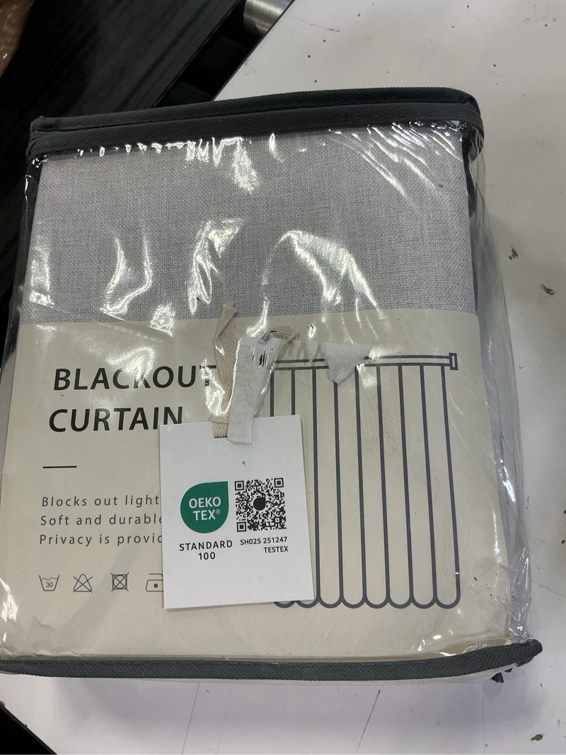 Condition photo showing New/Like New for inovaday 100% blackout curtains for bedroom, black out curtains 96 inch long, clip rings linen blackout drapes, thermal insulated room darkening for living room, 2 panels - beige,w50xl96 beige 50"w x 96"l (pack of 2)