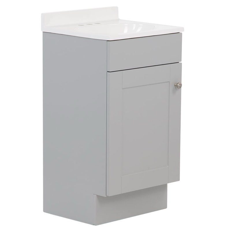 project source dover 18-in light gray single sink bathroom vanity