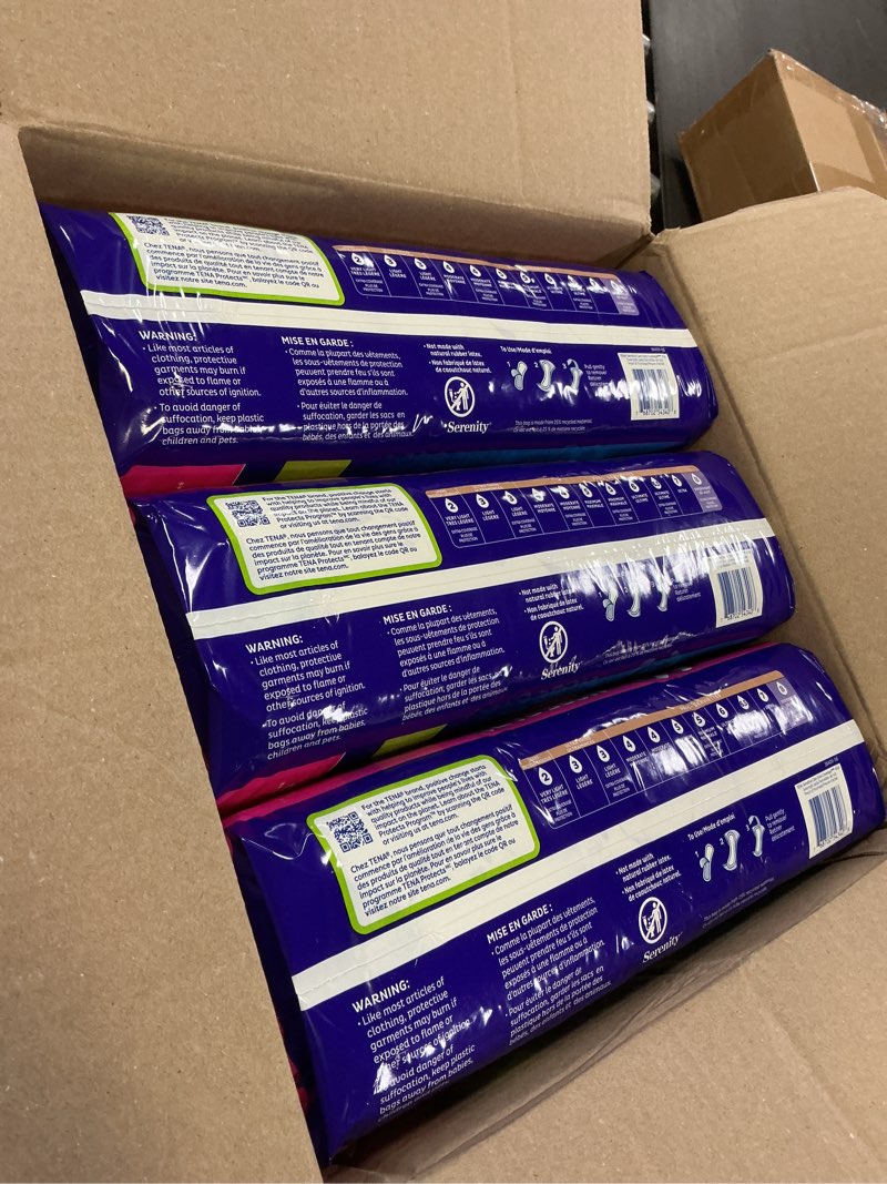 Condition photo showing Good Condition for tena sensitive care incontinence pads, bladder control, postpartum for women, overnight absorbency, extra coverage, 135 count