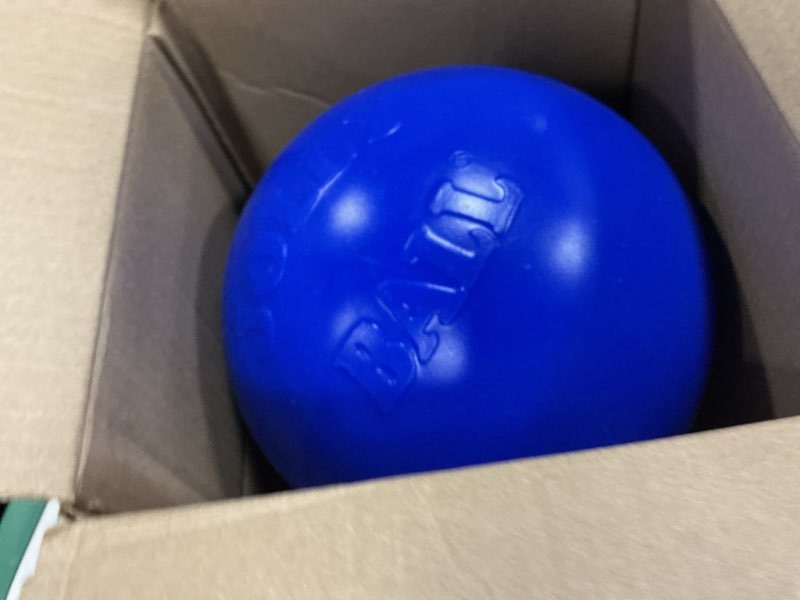 Condition photo showing Good Condition for jolly pets push-n-play ball dog toy, 10 inches/large, blue 10 inches/large blue