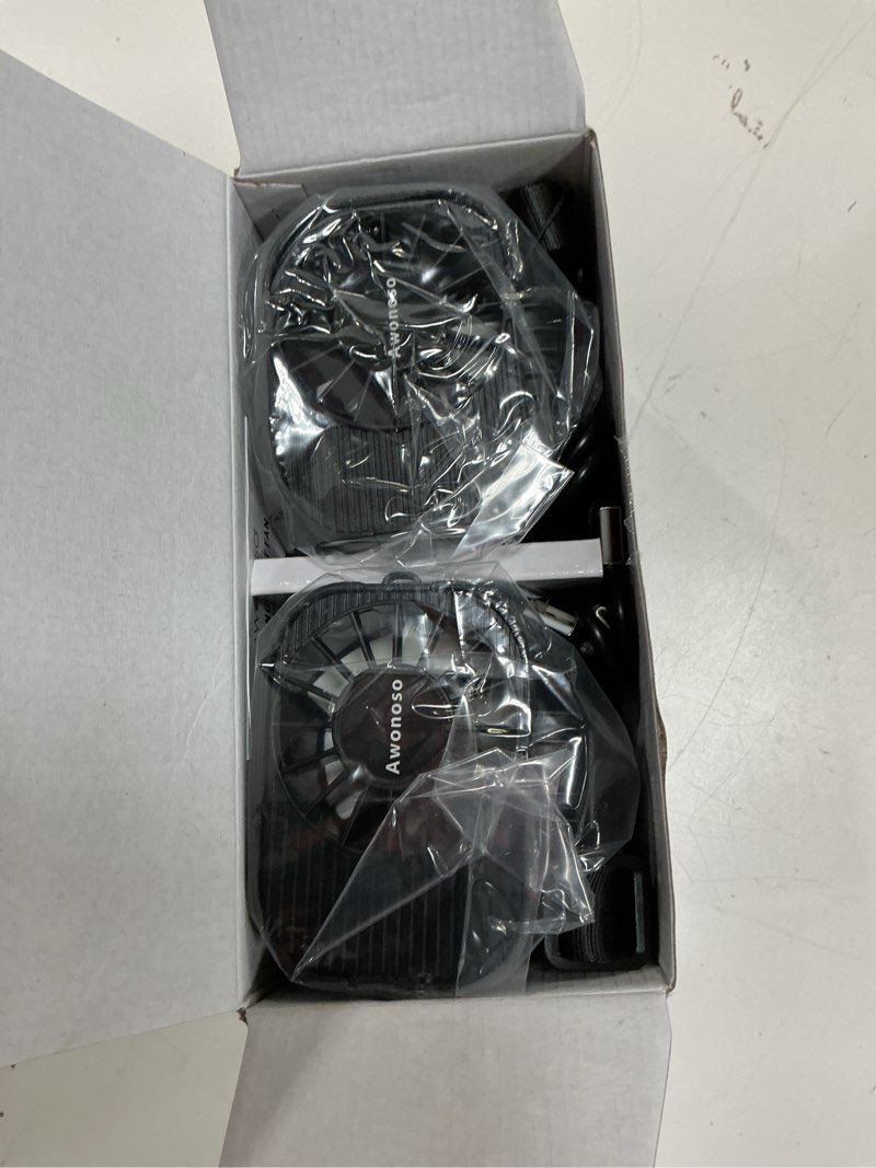 Condition photo showing New/Like New for awonoso 10000rpm portable waist fan clipped in wearable belt personal fan, 10000mah minimum gear endurance up to 20 hours, 3 speed neck fan, desk fans (black) (black)