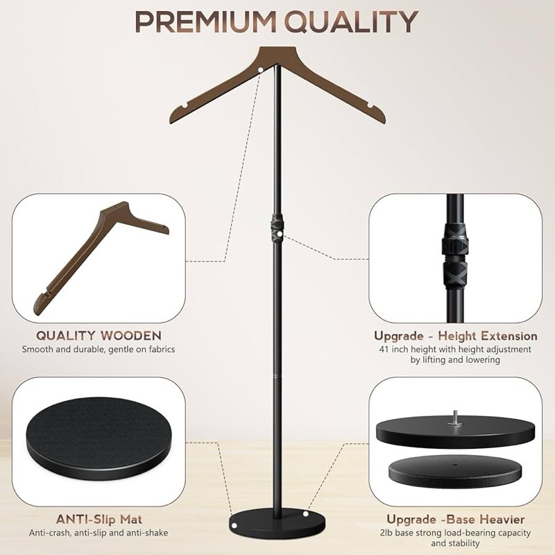 mannequin torso, 30 to 41 inch height adjustable shirt display stand for vendors shop graduation party, stable ease assembly dress form clothes garment rack, jacket coat hanger stand, brown