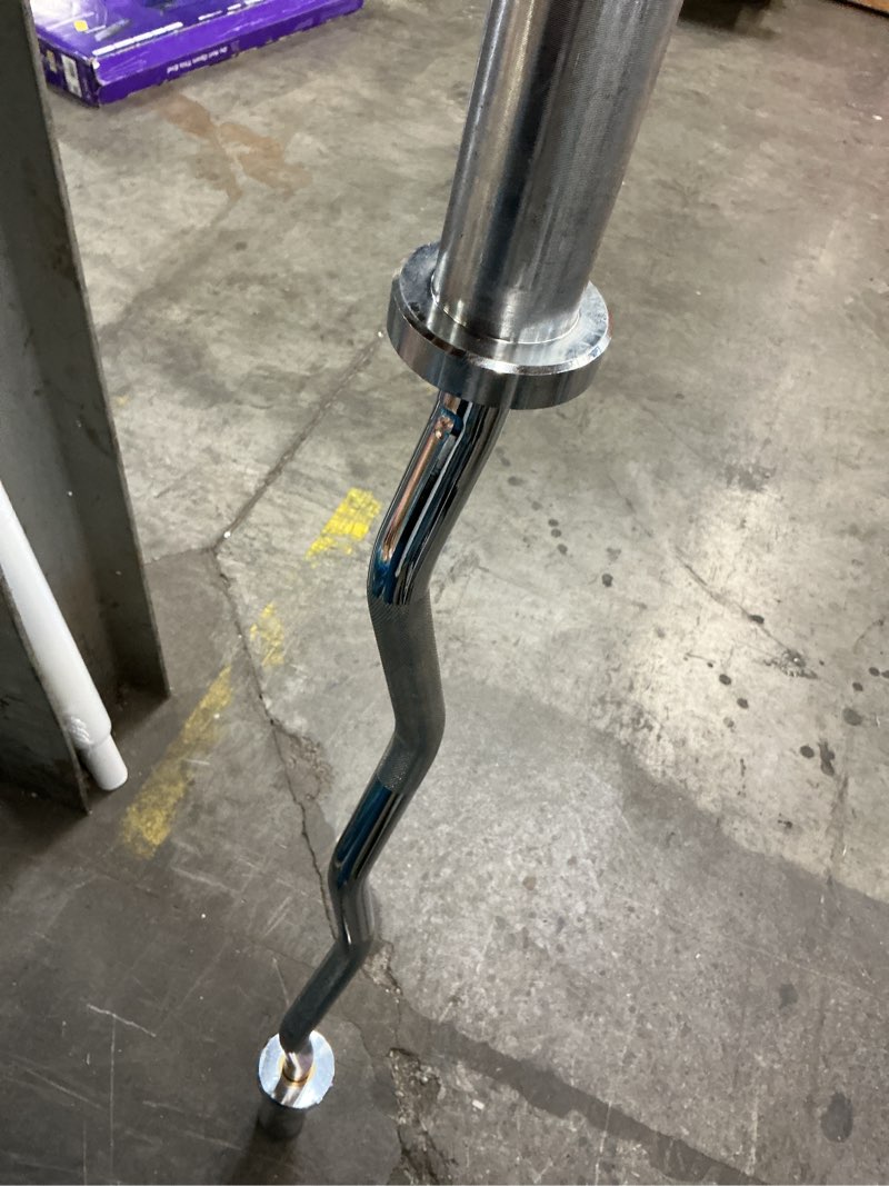 Condition photo showing Good Condition for 47" EZ Curl Bar with Spring Collars for Bicep Curls and Arm Exercises,Barbell for Bench Press,Squats and Powerlifting,Perfect for A Small Home Gym,4ft(1.2m) ø 50mm