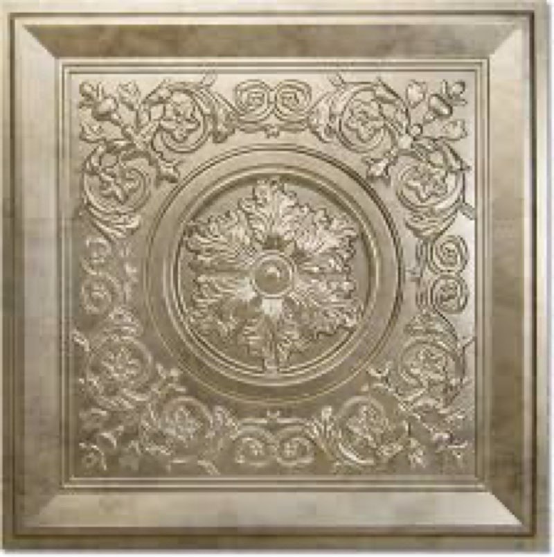 WOWSTAR 12-Pack 24\"x24\" Drop Ceiling Tiles, Vintage Style Waterproof Glue up Ceiling Panels Decor