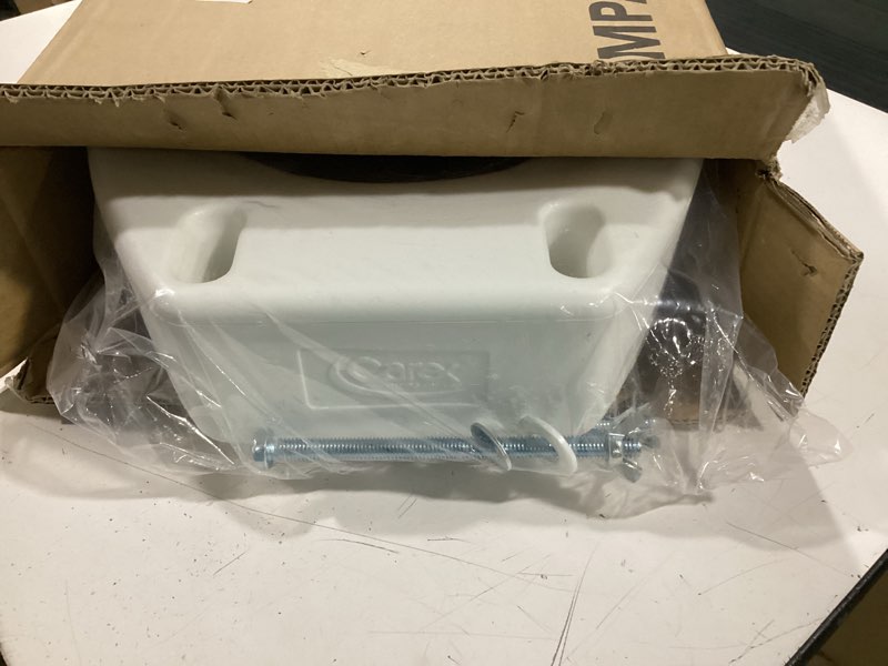 Condition photo showing Good Condition for carex toilet seat riser, round raised toilet seat adds 3.5 inches to toilet height, for assistance bending or sitting, 300 pound weight capacity toilet riser