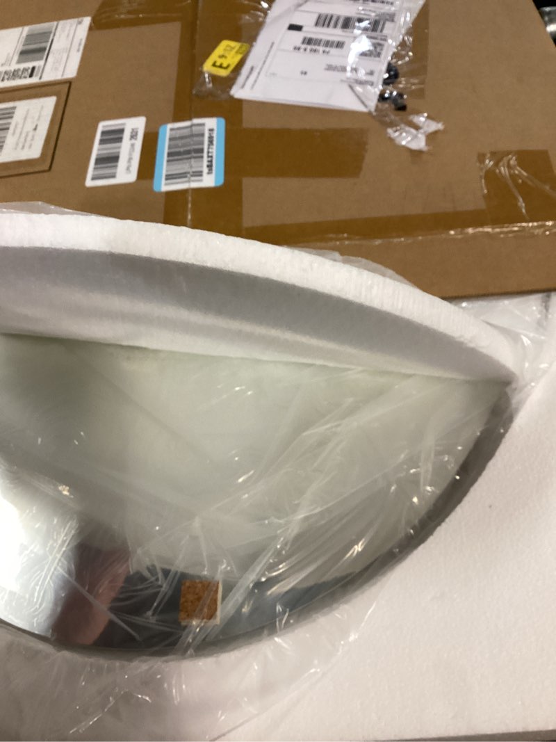 Condition photo showing New/Like New for 20x28 Inch Frameless Oval Bathroom Mirror, Bathroom Mirror for Over Sink, Beveled and Polished, Decorative Wall Mirror for Bathroom, Bedroom, Vanity, Entryway, Modern & Elegant Look 28"L x 20"W Silver 1 Pack