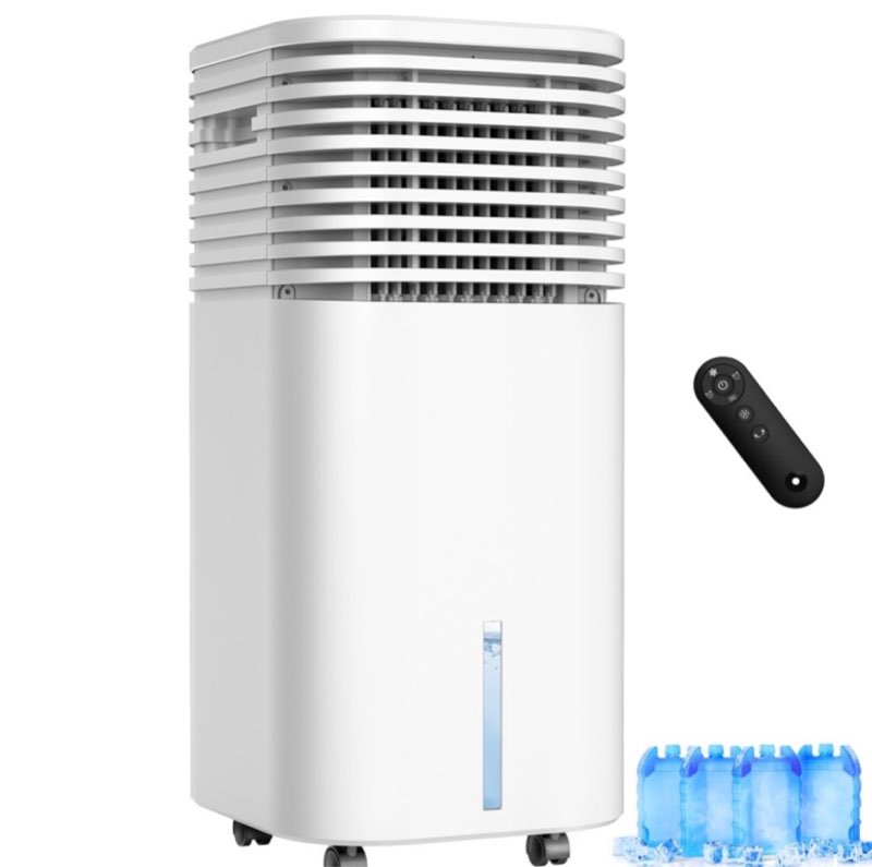 Windowless Air Conditioner, Swamp Cooler with 4 Modes & 3 Speeds, 15H Timer for Smart Auto-off, 2-Gal Tank for 20H Cooling, Remote, 120° Oscillating Portable Air Conditioners No Hose Needed