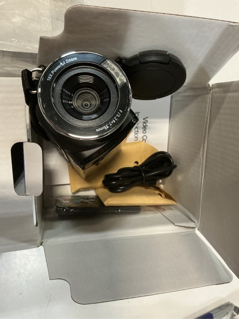 Condition photo showing Good Condition for camcorder video camera 4k digital camera for vlogging 42mp 3” 270° rotation screen 18x digital zoom cam corder for youtube with 2 batteries, 32gb sd card, remote control 4k-42mp with 32gb card