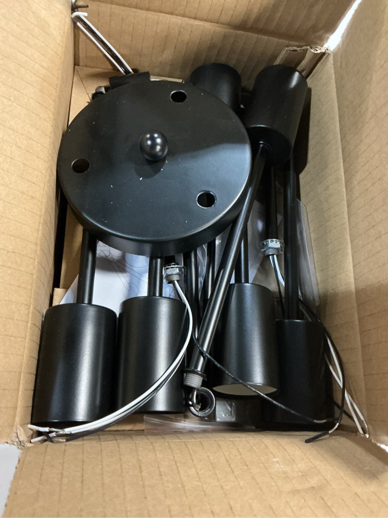 Condition photo showing Good Condition for Modern Sputnik Chandelier, 6-Light Ceiling Light, 6 LED Light Bulbs Included for Bedroom,Dining Room,Kitchen,Office (Black)