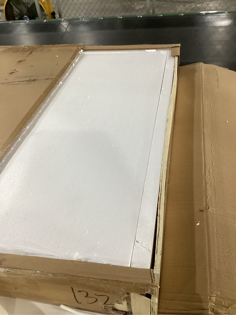 Condition photo showing New/Like New for Rectangle LED Bathroom Mirror, 36"x28" Anti-Fog Double Touch Lighted Wall Vanity Mirror 45° Beveled Metal Frame Stepless Adjustable Color Temperature Smart Mirror 3000K-6000K, Gold Gold 36"L x 28"W