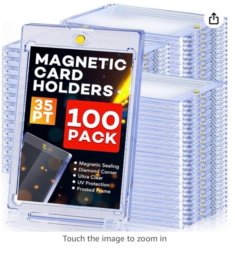 300ct Magnetic Card Holder 35pt Hard Plastic Trading Card Protectors U-V Protection Magnetic Display Case for Baseball Sports