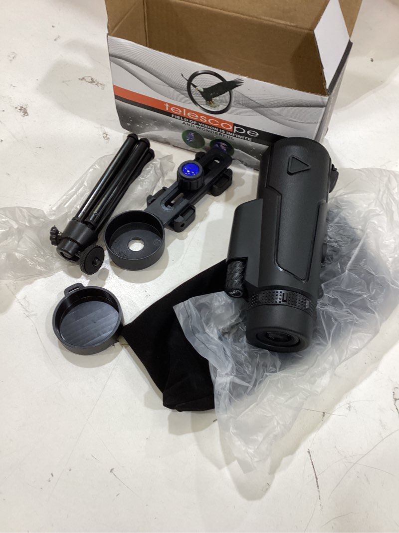12x50 high power hd monocular telescope with phone adapter & tripod, waterproof compact monocular for bird watching, hiking, camping - clear low light vision