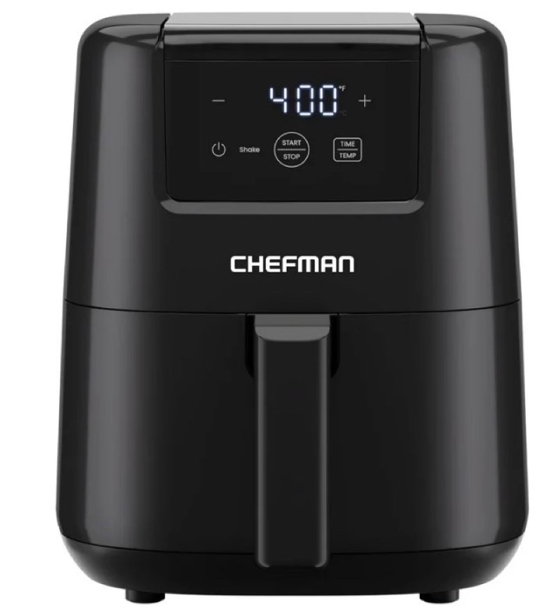 N00 2 Qt Mini Air Fryer - Digital Space-Saving Compact Air Fryer, Quick & Easy Meals, Digital Timer, Black