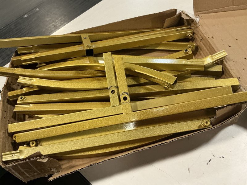 Condition photo showing As Is for (Similar to stock photo) Arch Backdrop Stand, 6.6FT Wedding Arch, Stable Balloon Arch Frame for Baby Shower Birthday Wedding Party Balloon Arch Background Decoration, Gold 6.6FT Gold (set of 2) 