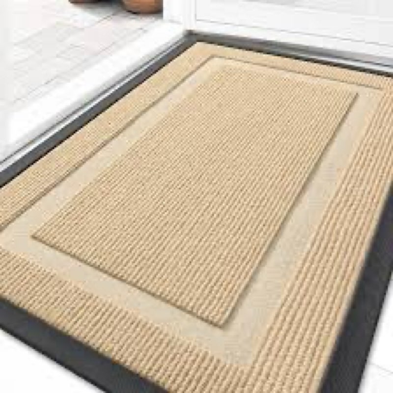 OLANLY Front Door Mat Outside Entrance 71x47, Absorbent, Heavy Duty Sturdy Natural Rubber Doormat In